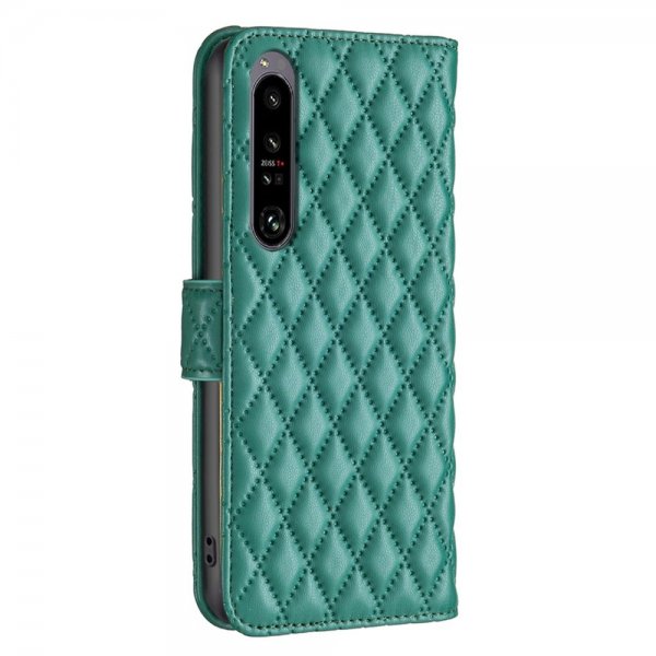Sony Xperia 1 VI Cover Rhombus Pattern Green