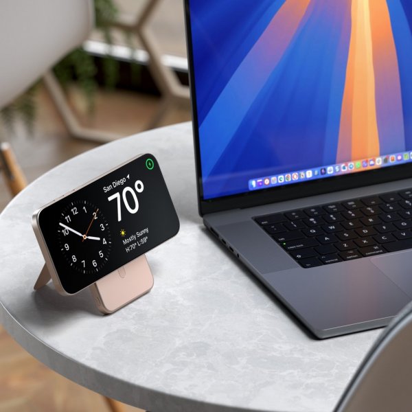 OntheGo Qi2 5K MagSafe-powerbank with stand Desert Rose