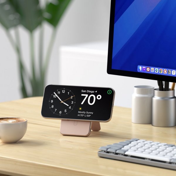 OntheGo Qi2 5K MagSafe-powerbank with stand Desert Rose