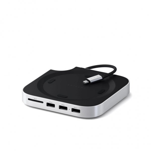 Mac Mini M4 Stand & Hub with SSD enclosure Silver