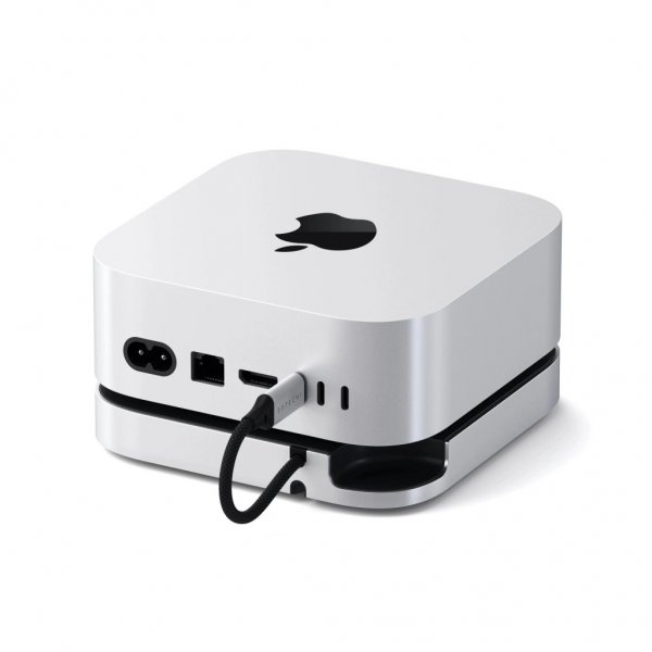 Mac Mini M4 Stand & Hub with SSD enclosure Silver