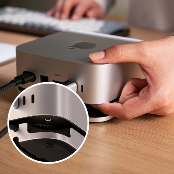 Mac Mini M4 Stand & Hub with SSD enclosure Silver
