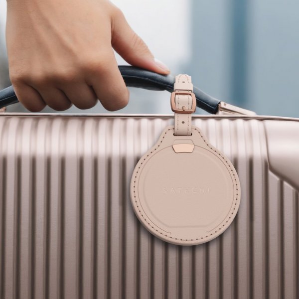 FindAll luggage tag with tracking Desert Rose
