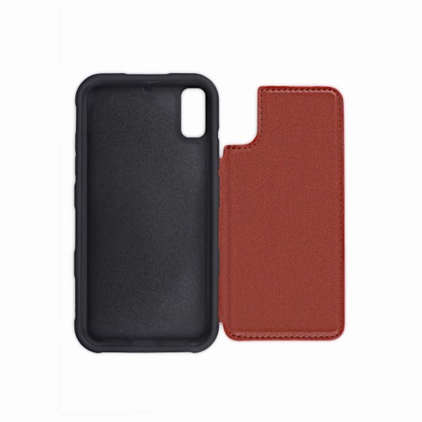 iPhone X/iPhone Xs Case Fold-out card holder Brown