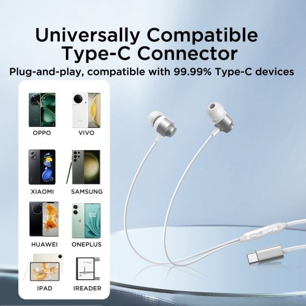 Headphones EC06 USB-C Silver