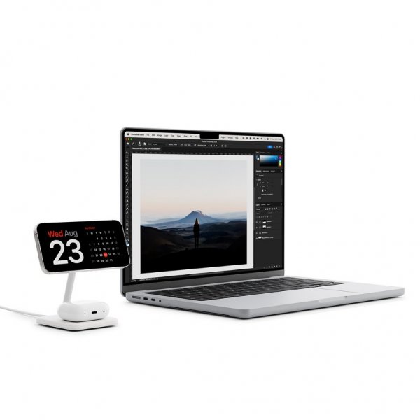 Wireless charger HiRise 2 Deluxe Qi2 MagSafe White