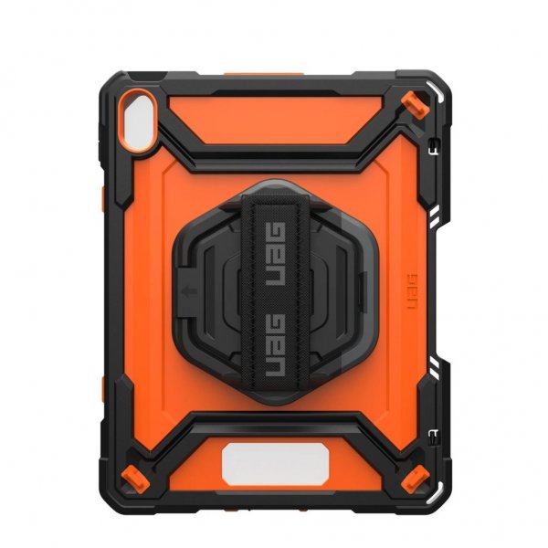 iPad 10.9 (gen 10)/iPad 11 (A16) Case Plasma Kickstand & Handstrap Orange Black