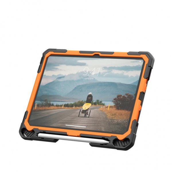 iPad 10.9 (gen 10)/iPad 11 (A16) Case Plasma Kickstand & Handstrap Orange Black