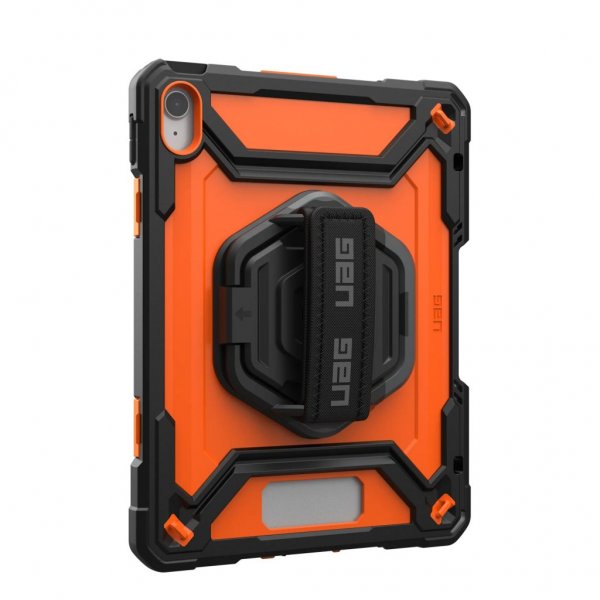 iPad 10.9 (gen 10)/iPad 11 (A16) Case Plasma Kickstand & Handstrap Orange Black