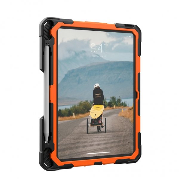 iPad 10.9 (gen 10)/iPad 11 (A16) Case Plasma Kickstand & Handstrap Orange Black