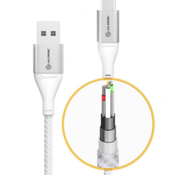 USB-C to USB-A Cable 3A/480Mbps 1.5m Silver