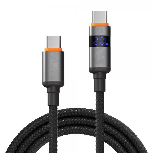 USB-C to USB-C Cable Longlife LED Display 100W 1.5m Black