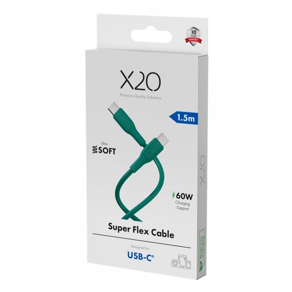 USB-C to USB-C Cable Superflex 60W 1.5m Green