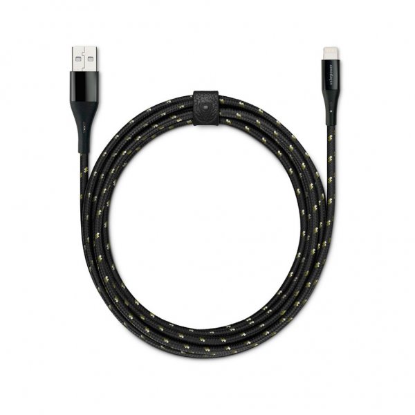 Cable USB to Lightning Kevlar 1.2m Black Gold