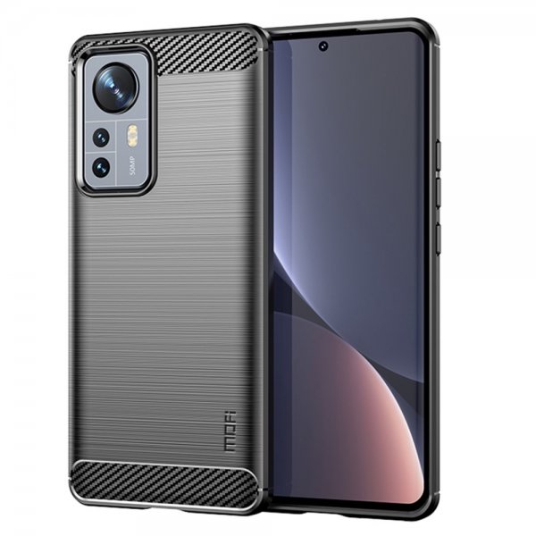 Xiaomi 12 Pro Case Brushed Carbon fiber texture Black