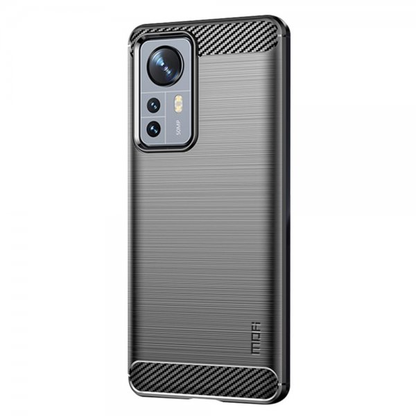 Xiaomi 12 Pro Case Brushed Carbon fiber texture Black