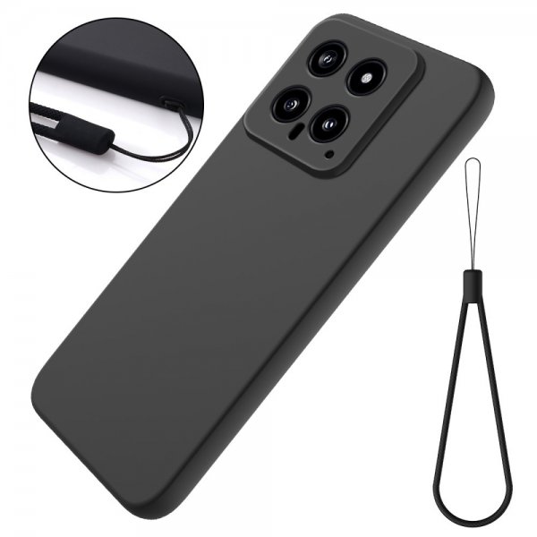 Xiaomi 14 Case with Strap Silicone Black