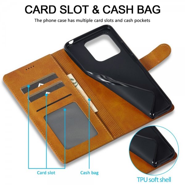Xiaomi 14T Cover with Card Slot Stand Function Light brown