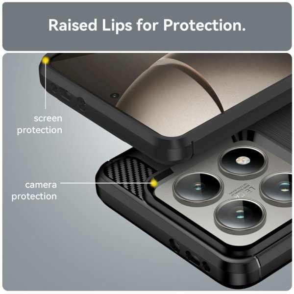 Xiaomi 14T Case Brushed Carbon fiber texture Black