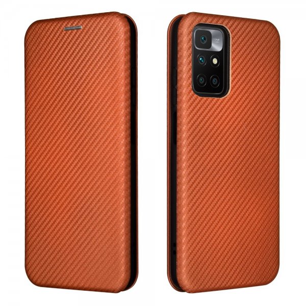Xiaomi Redmi 10 Cover Carbon Fiber Texture Brown