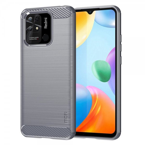 Xiaomi Redmi 10C Case Brushed Carbon fiber texture Grey