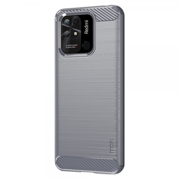 Xiaomi Redmi 10C Case Brushed Carbon fiber texture Grey