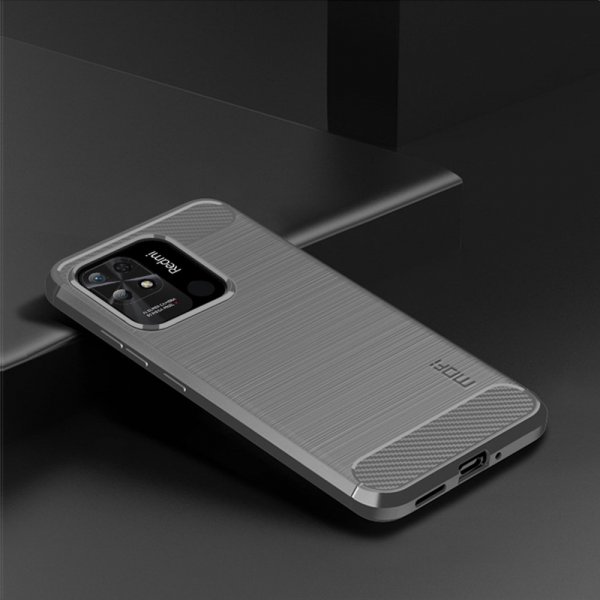 Xiaomi Redmi 10C Case Brushed Carbon fiber texture Grey