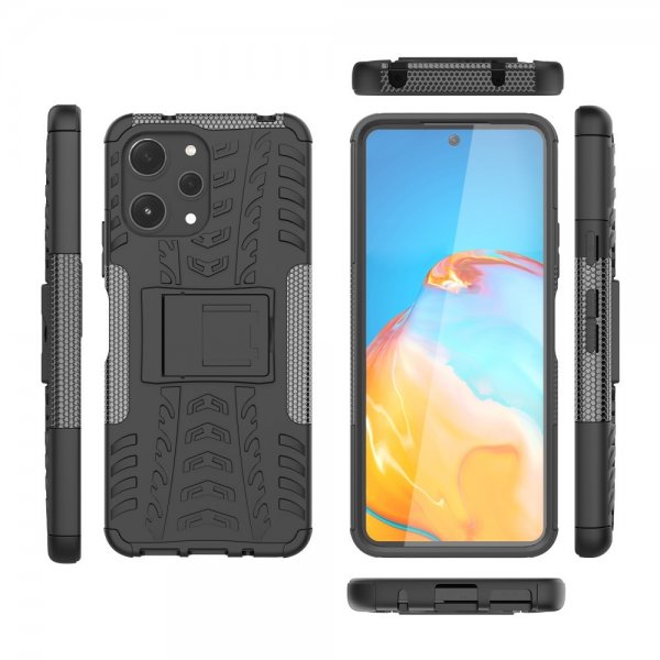 Xiaomi Redmi 12 Case Tire Pattern Stand function Black