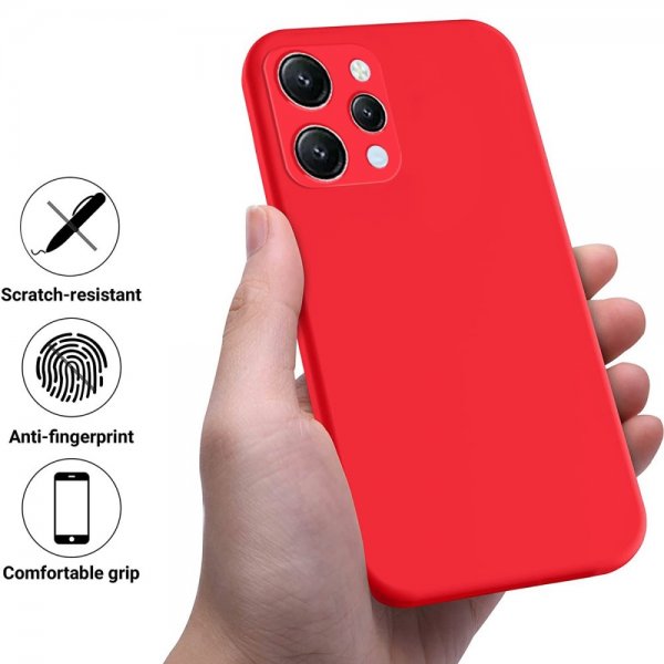 Xiaomi Redmi 12 Case with Strap Silicone Red