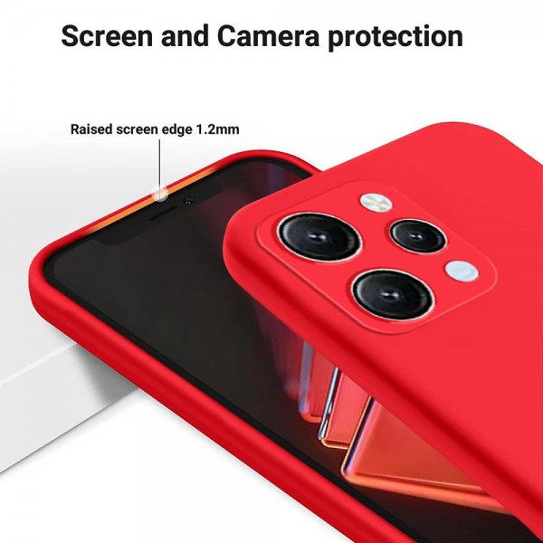 Xiaomi Redmi 12 Case with Strap Silicone Red