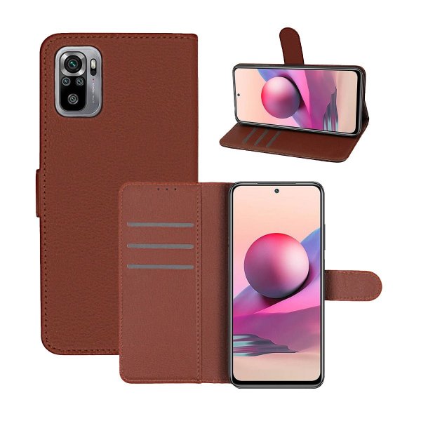 Xiaomi Redmi Note 10 5G Cover with Stand Brown