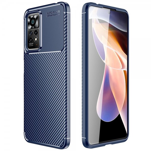 Xiaomi Redmi Note 11 Pro Case Carbon Fiber Texture Blue