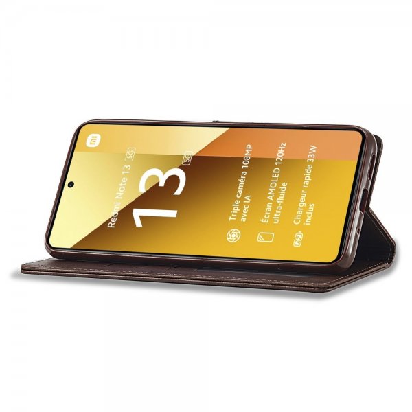 Xiaomi Redmi Note 13 Pro 5G Cover with Card Slot Stand Function Brown