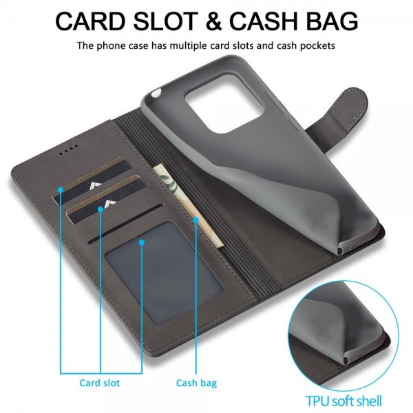 Xiaomi Redmi Note 13 Pro 5G Cover with Card Slot Stand Function Grey