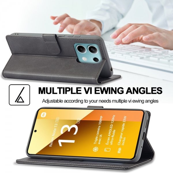 Xiaomi Redmi Note 13 Pro 5G Cover with Card Slot Stand Function Grey