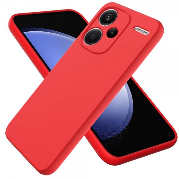 Xiaomi Redmi Note 13 Pro Plus 5G Case with Strap Silicone Red