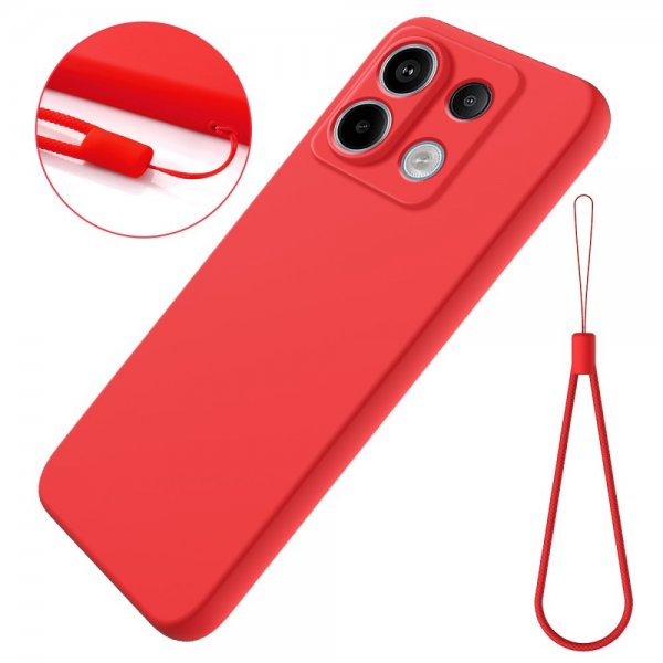Xiaomi Redmi Note 13 Pro 5G Case with Strap Silicone Red